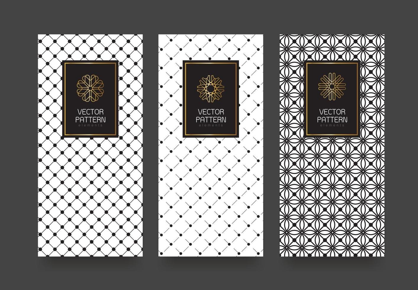 vector set verpakking sjablonen geometrisch patroon voor luxe producten