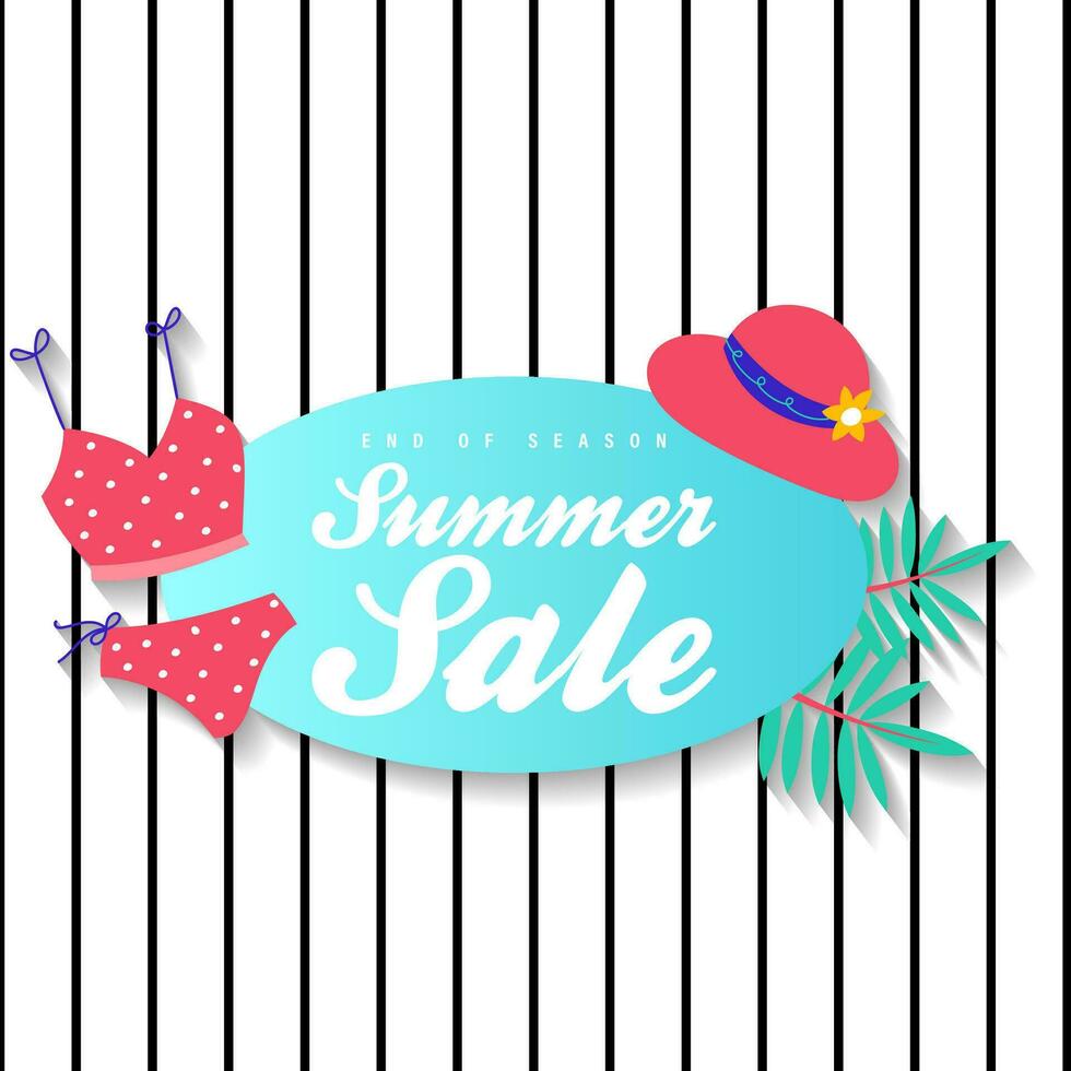 zomer uitverkoop brochure korting vector. speciaal prijs aanbod coupon voor sociaal media na, Promotie advertentie, boodschappen doen folder, bon, website campagne en reclame vector