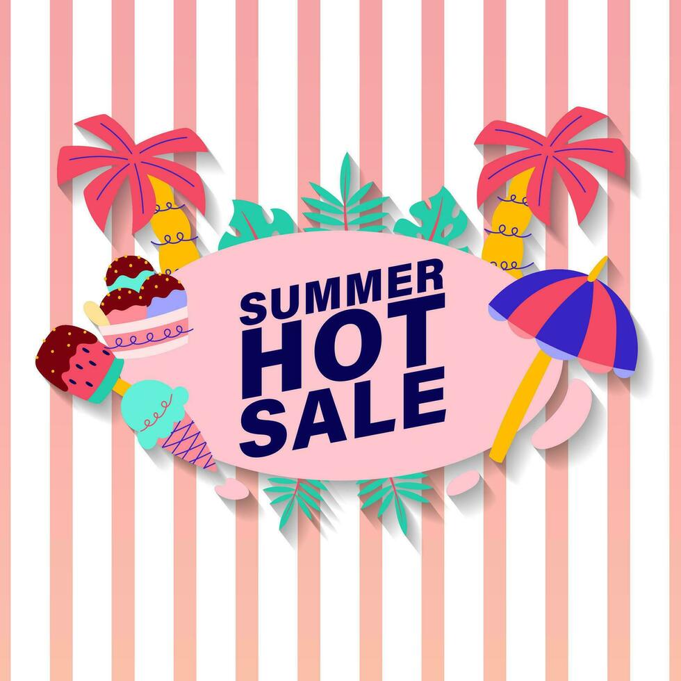 zomer uitverkoop brochure korting vector. speciaal prijs aanbod coupon voor sociaal media na, Promotie advertentie, boodschappen doen folder, bon, website campagne en reclame vector