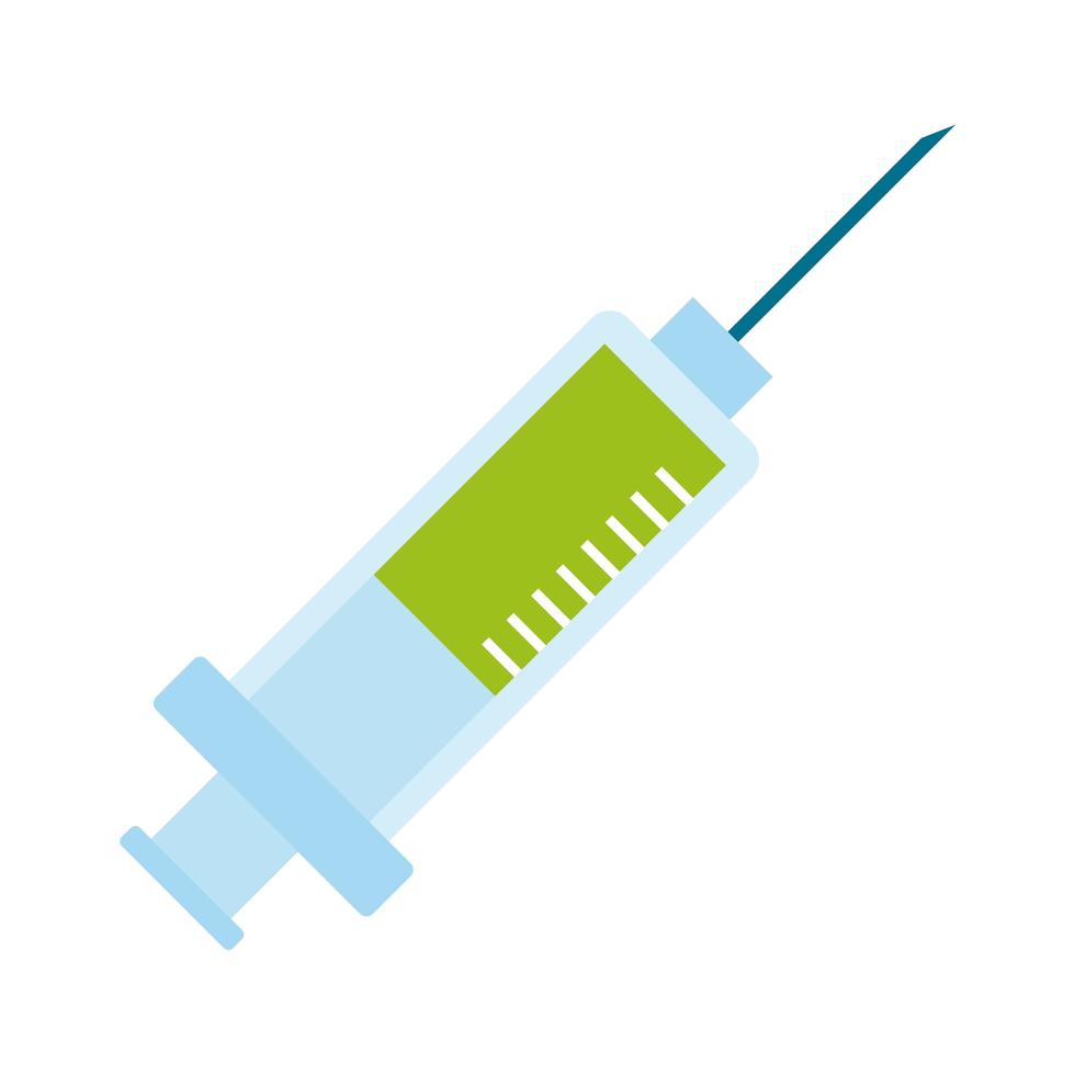 vaccin spuit platte stijlicoon vector