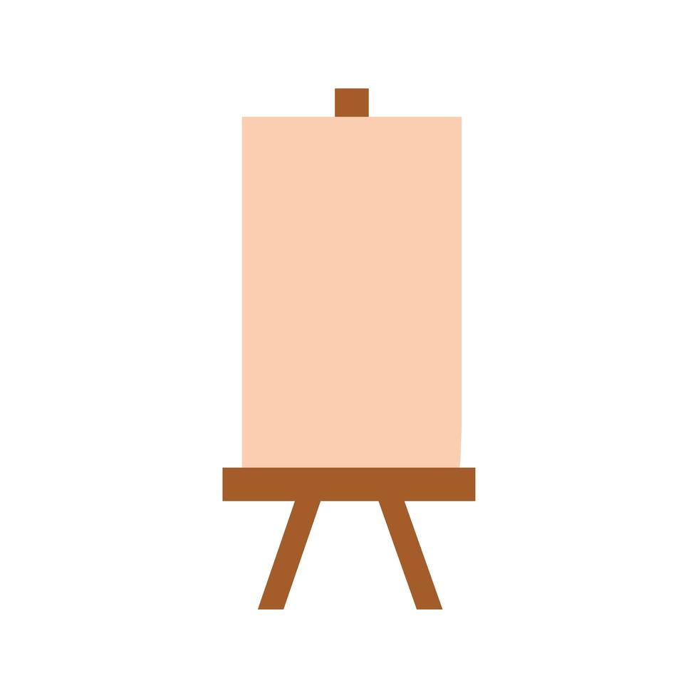 leeg canvas in houten geïsoleerd pictogram vector