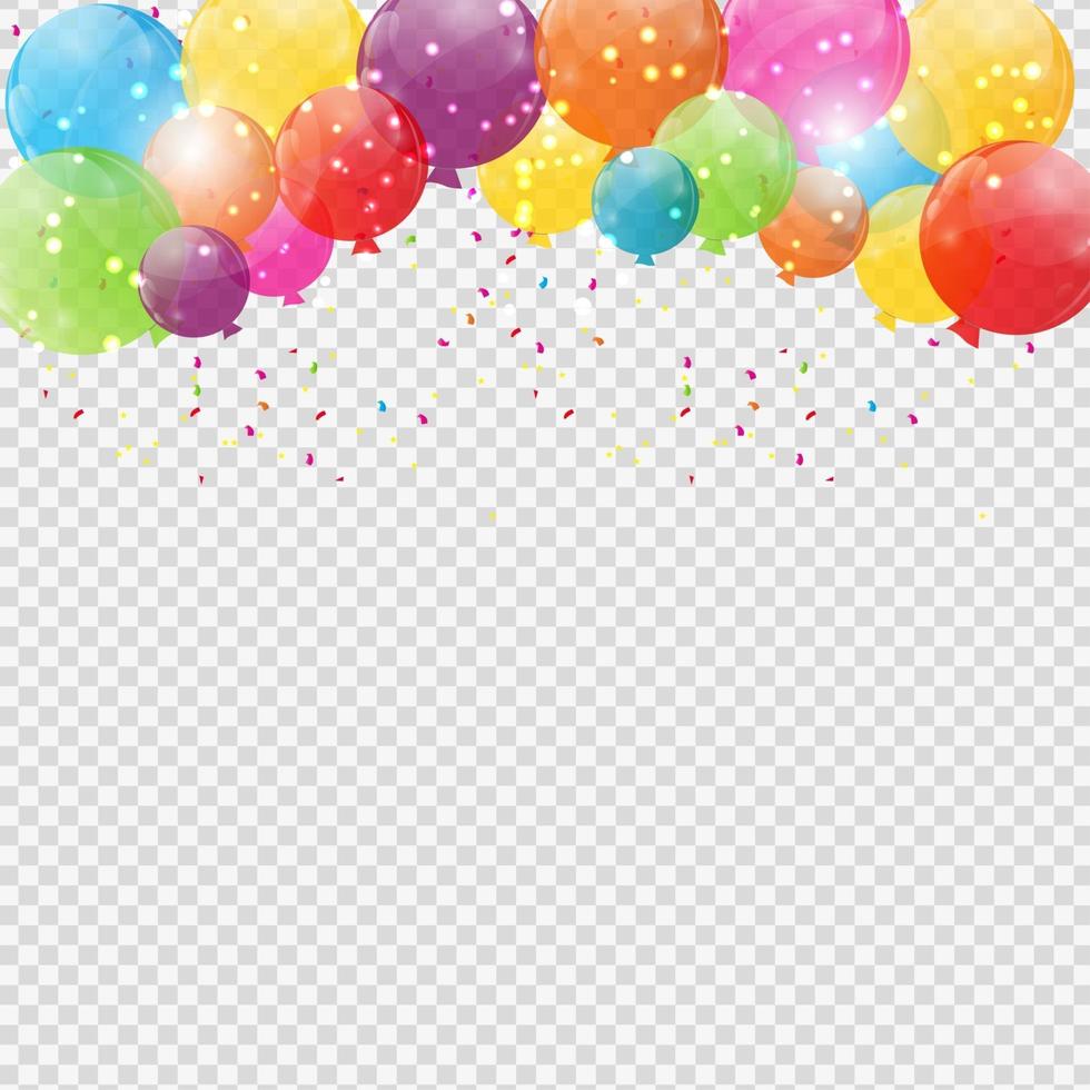 groep kleur glanzende helium ballonnen geïsoleerd. set ballonnen voor verjaardagsfeestje. feest decoraties vector