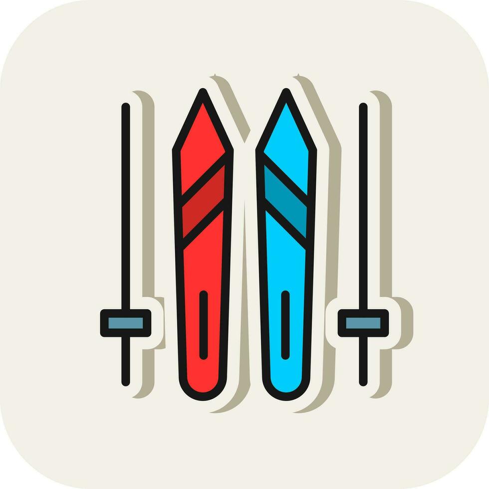 ski stokjes vector icoon ontwerp