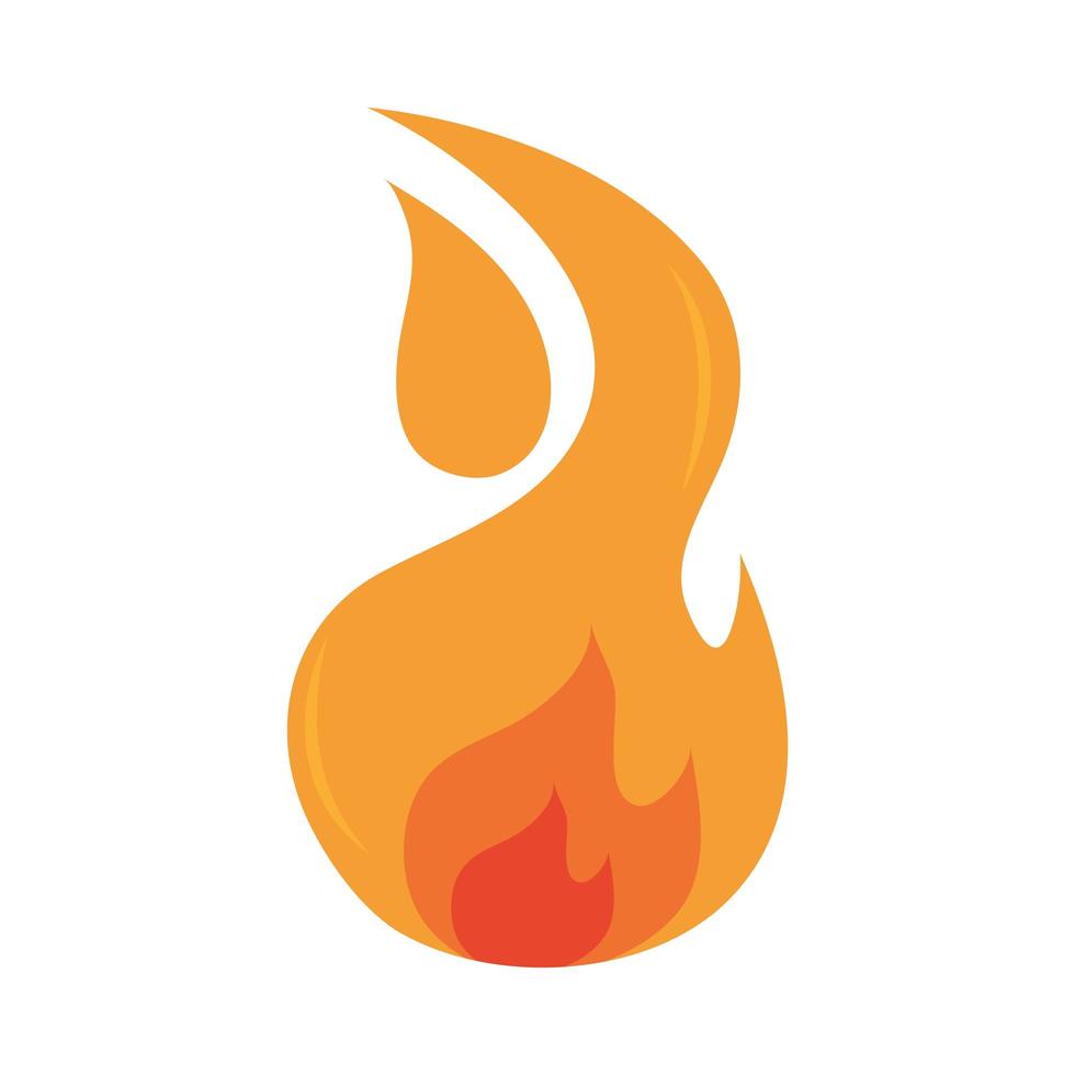 brand vlam brandende hete gloed plat ontwerp icoon vector