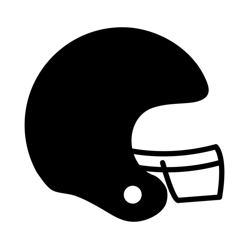 Amerikaans voetbal helm spel sport professioneel en recreatief silhouet ontwerp icoon vector