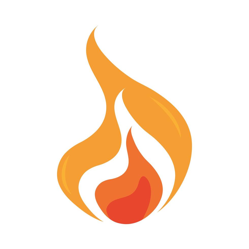 brand vlam brandende hete gloed plat ontwerp icoon vector