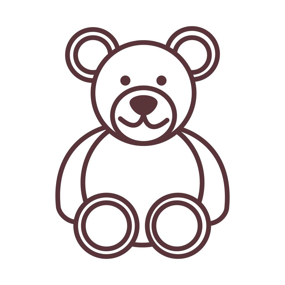 baby teddybeer speelgoed object pasgeboren sjabloon lijn ontwerp pictogram vector