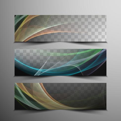 Abstracte golvende moderne geplaatste banners vector