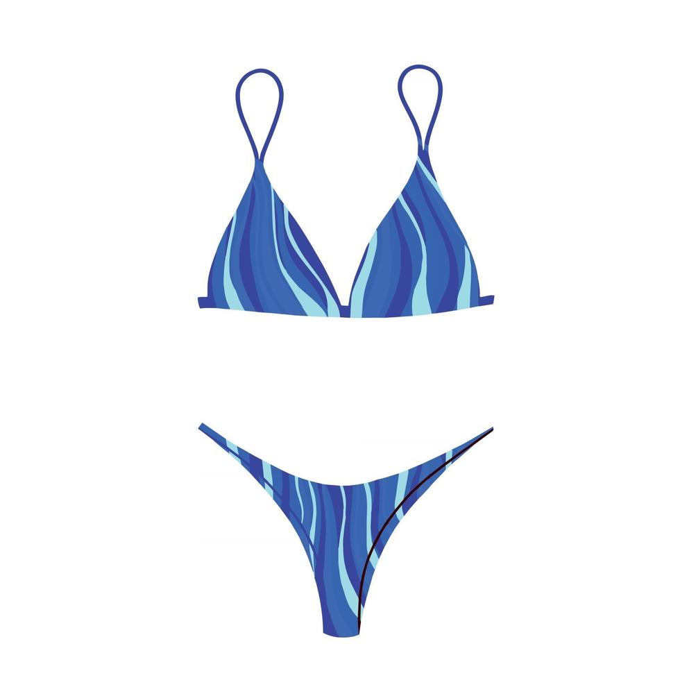 tweedelig badpak met abstracte print. moderne mode stijlvolle bikini badpak. vector illustratie