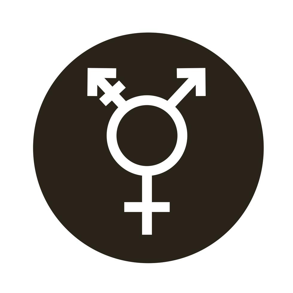 biseksueel man geslacht symbool van seksuele geaardheid blok stijlicoon vector