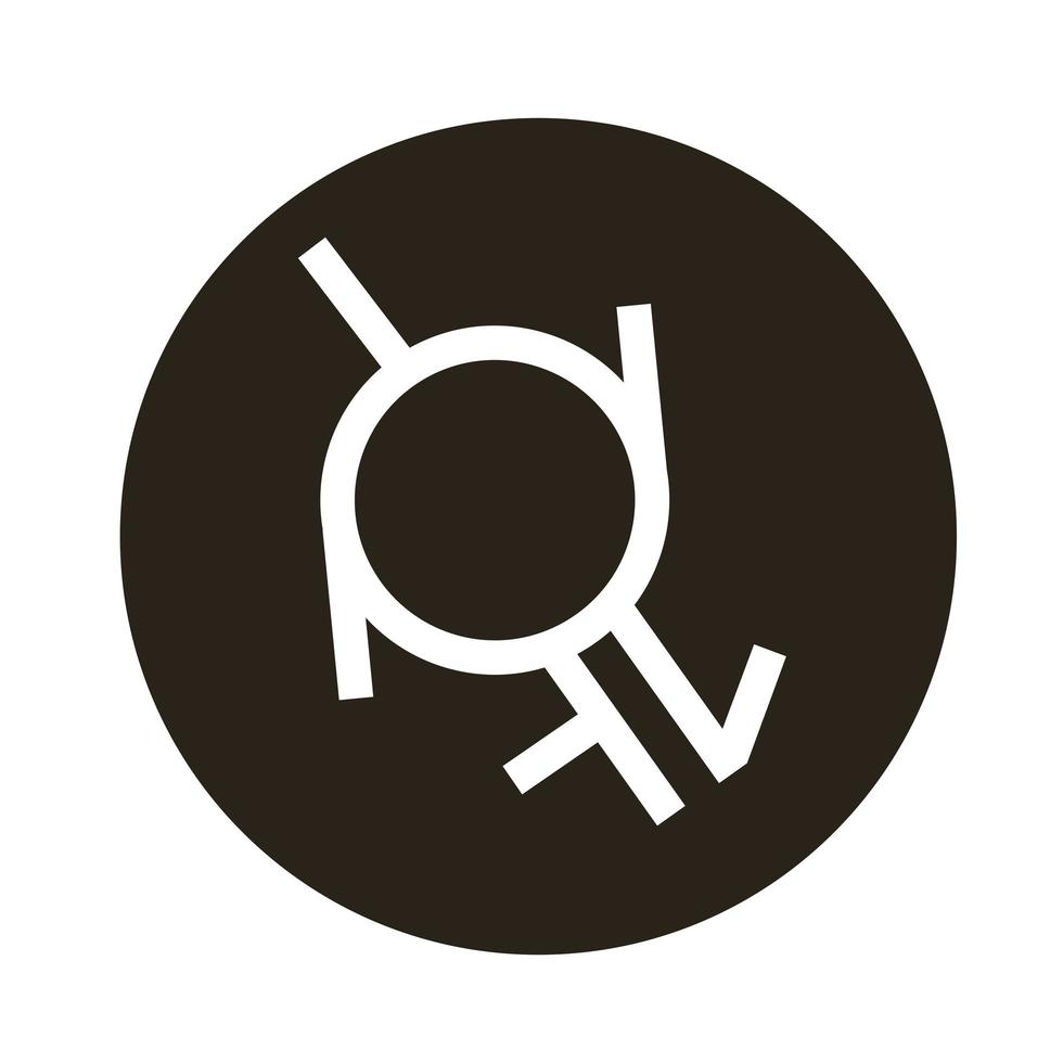 gendersymbool van seksuele geaardheid blokstijlicoon vector