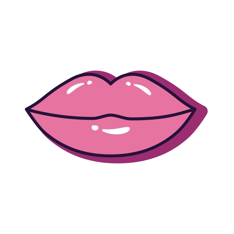 sexy vrouwelijke lippen slang lijn en vul stijlicoon vector