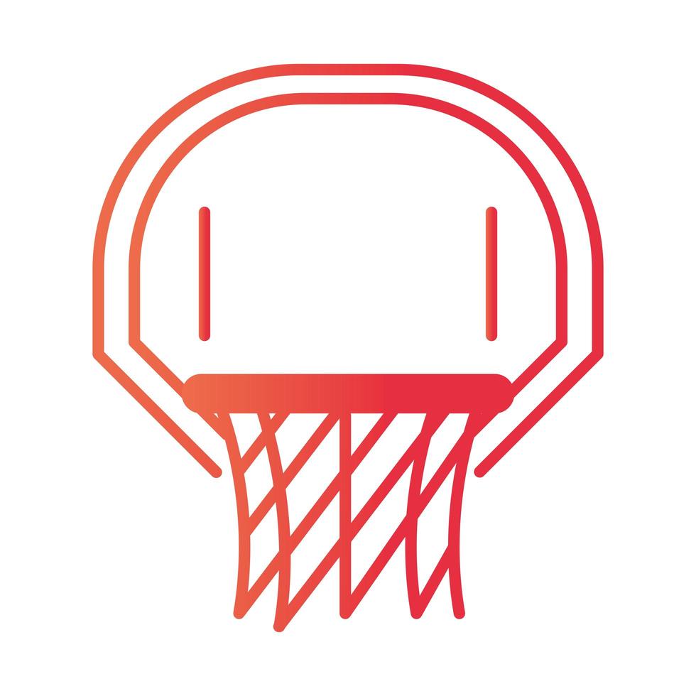 basketbal spel hoepel en net apparatuur recreatie sport gradiënt stijlicoon vector