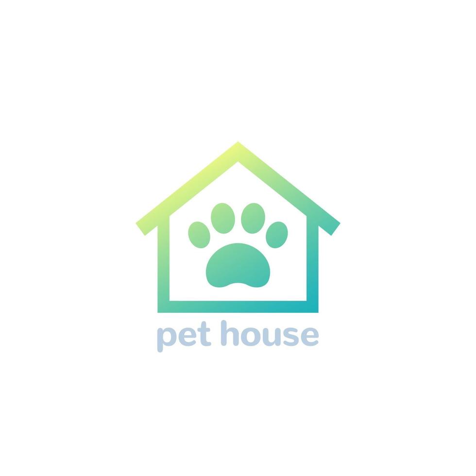 huisdier huis logo met poot en home vector icon