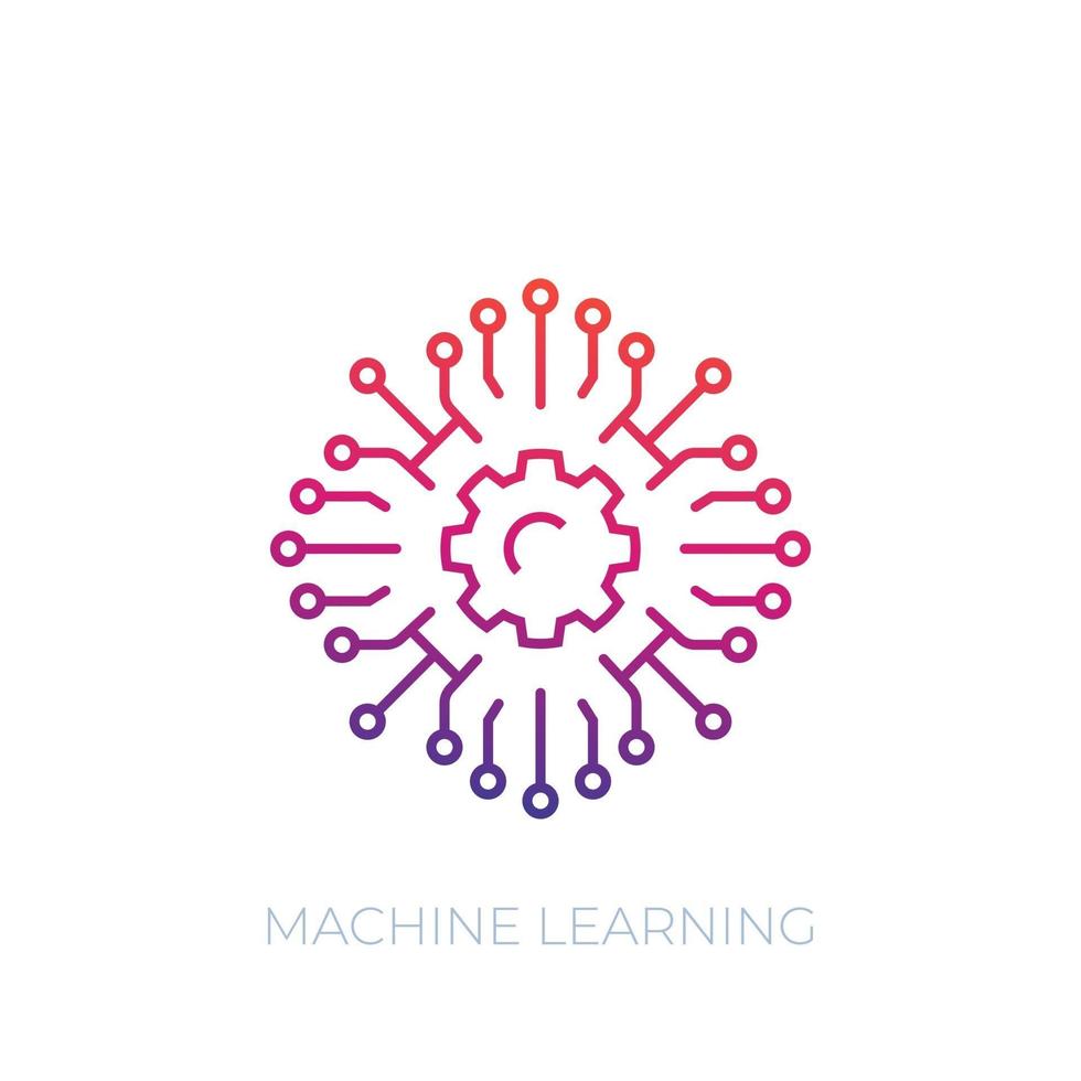 machine learning-pictogram vector