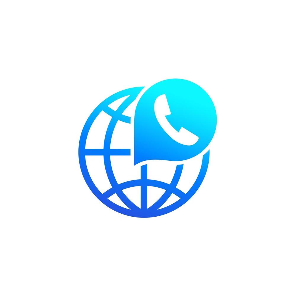 voip-telefonie of belpictogram op wit vector