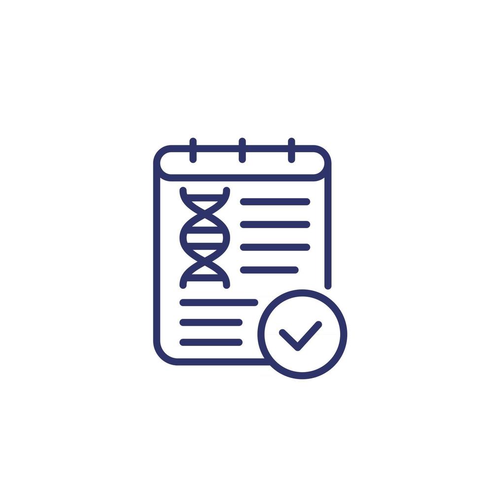 dna-test resultaat lijn icoon op wit vector