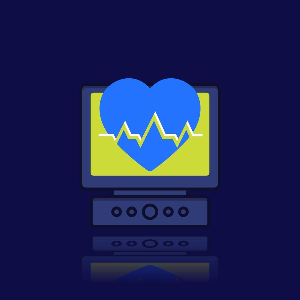 ecg elektrocardiogram icoon voor web vector