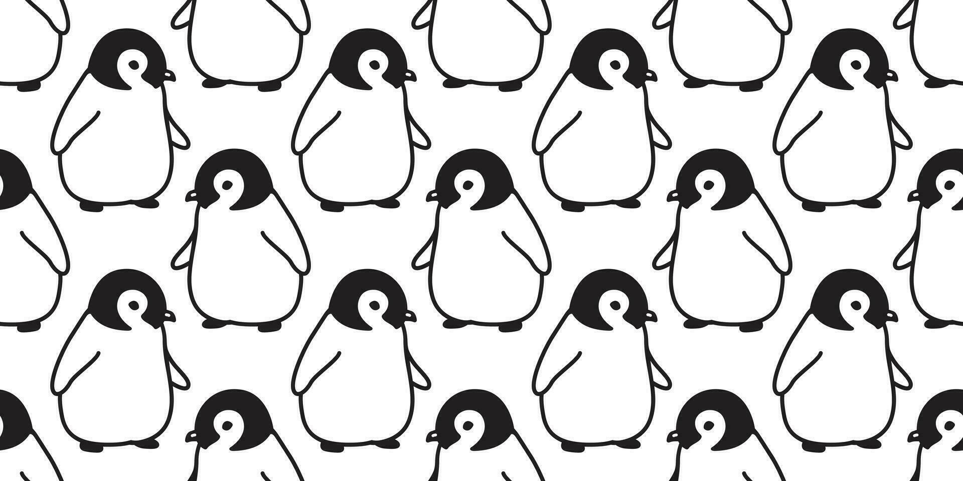 pinguïn naadloos patroon vector tekenfilm vis Zalm vogel sjaal geïsoleerd herhaling behang tegel achtergrond illustratie