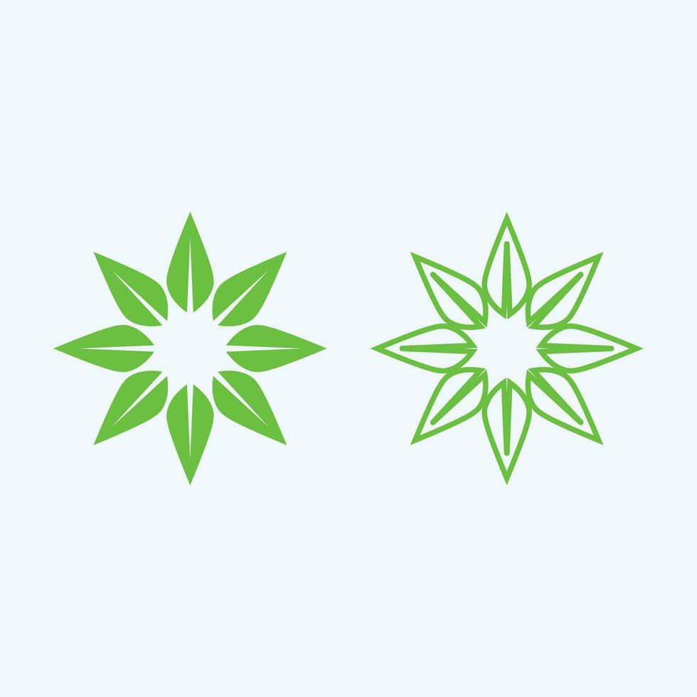 logo's van groene boom blad ecologie vector