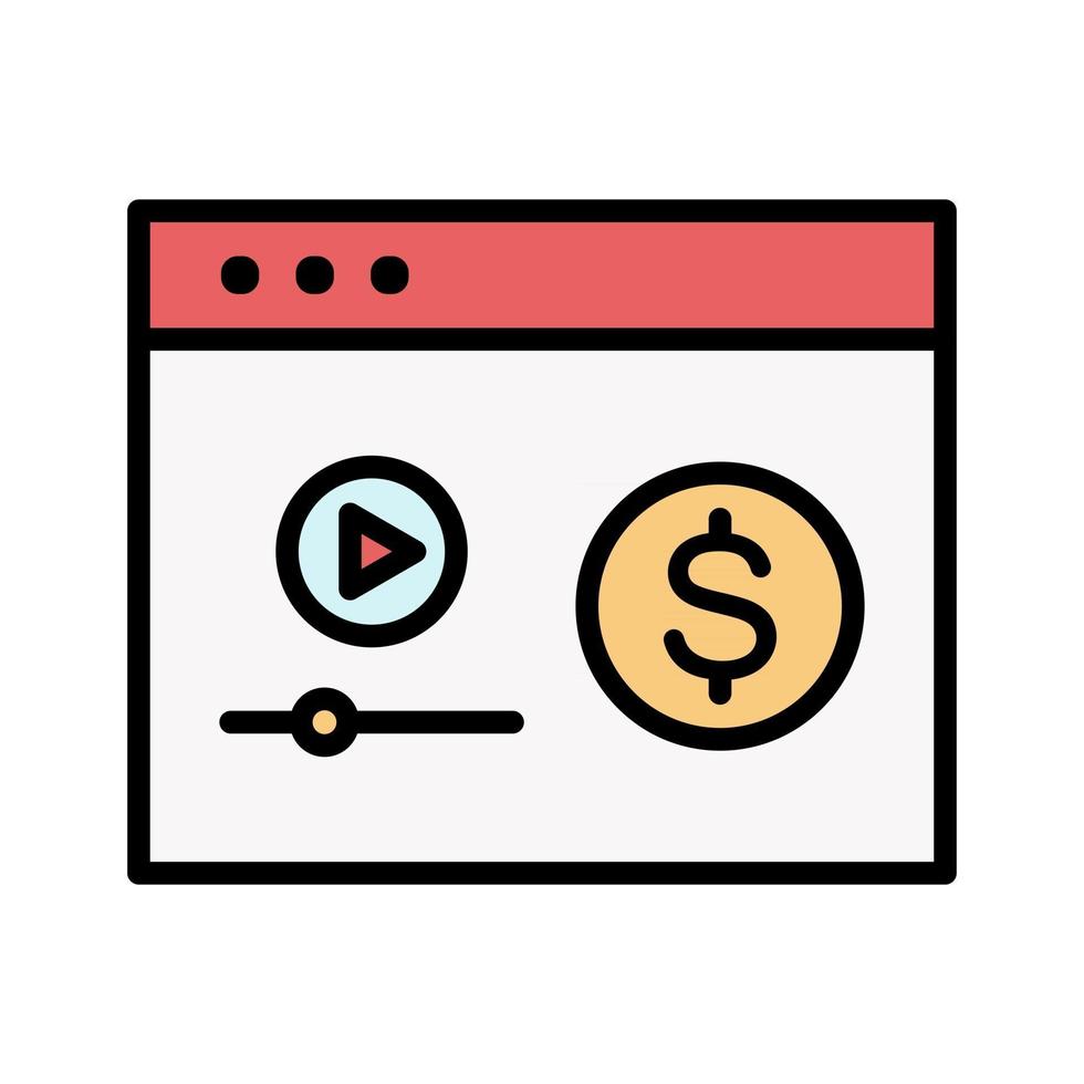 pictogram voor het genereren van inkomsten met video vector