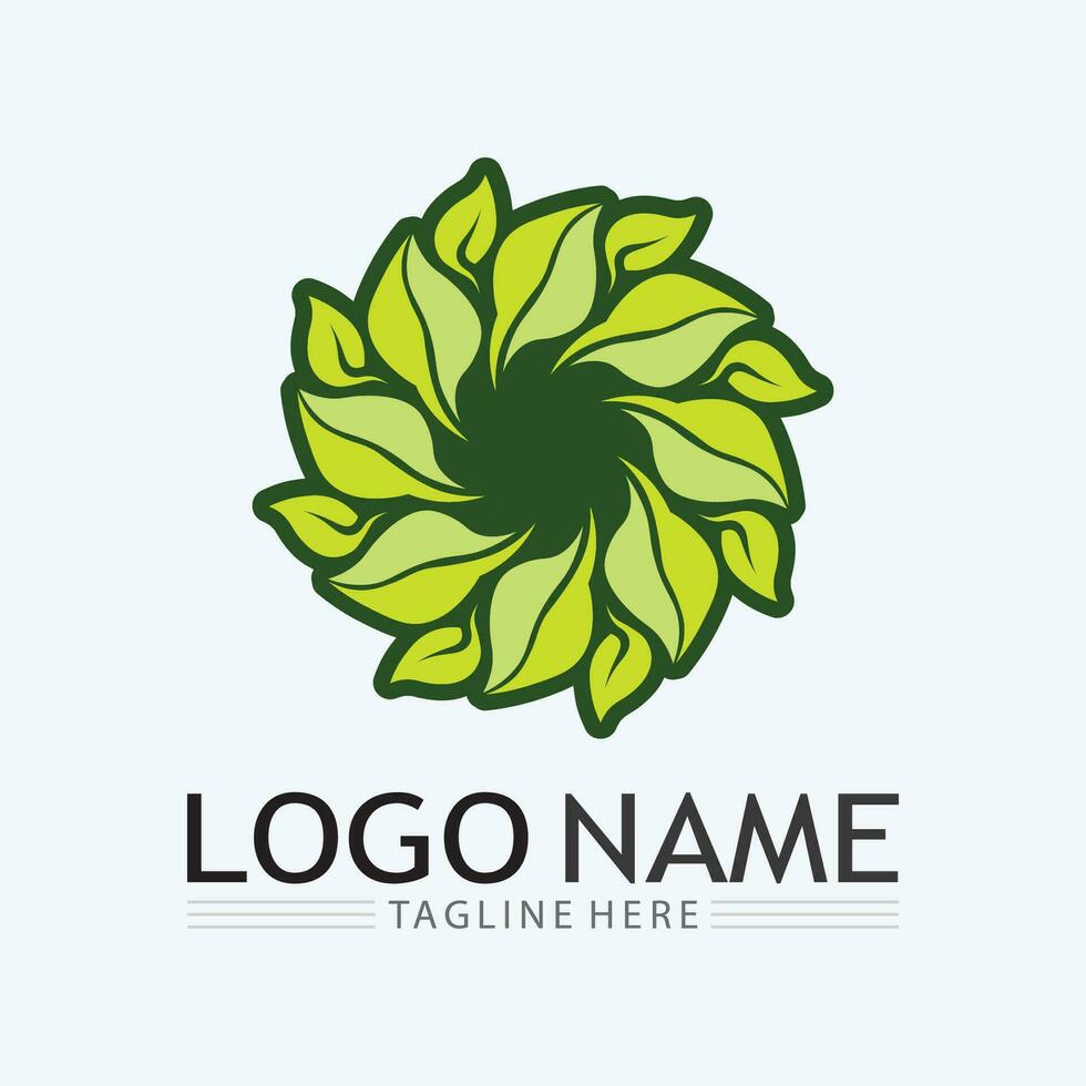 eco energie vector logo met blad symbool. groene kleur met grafische flits of donder. natuur en elektriciteit hernieuwbaar. dit logo is geschikt voor technologie, recycle, organisch.