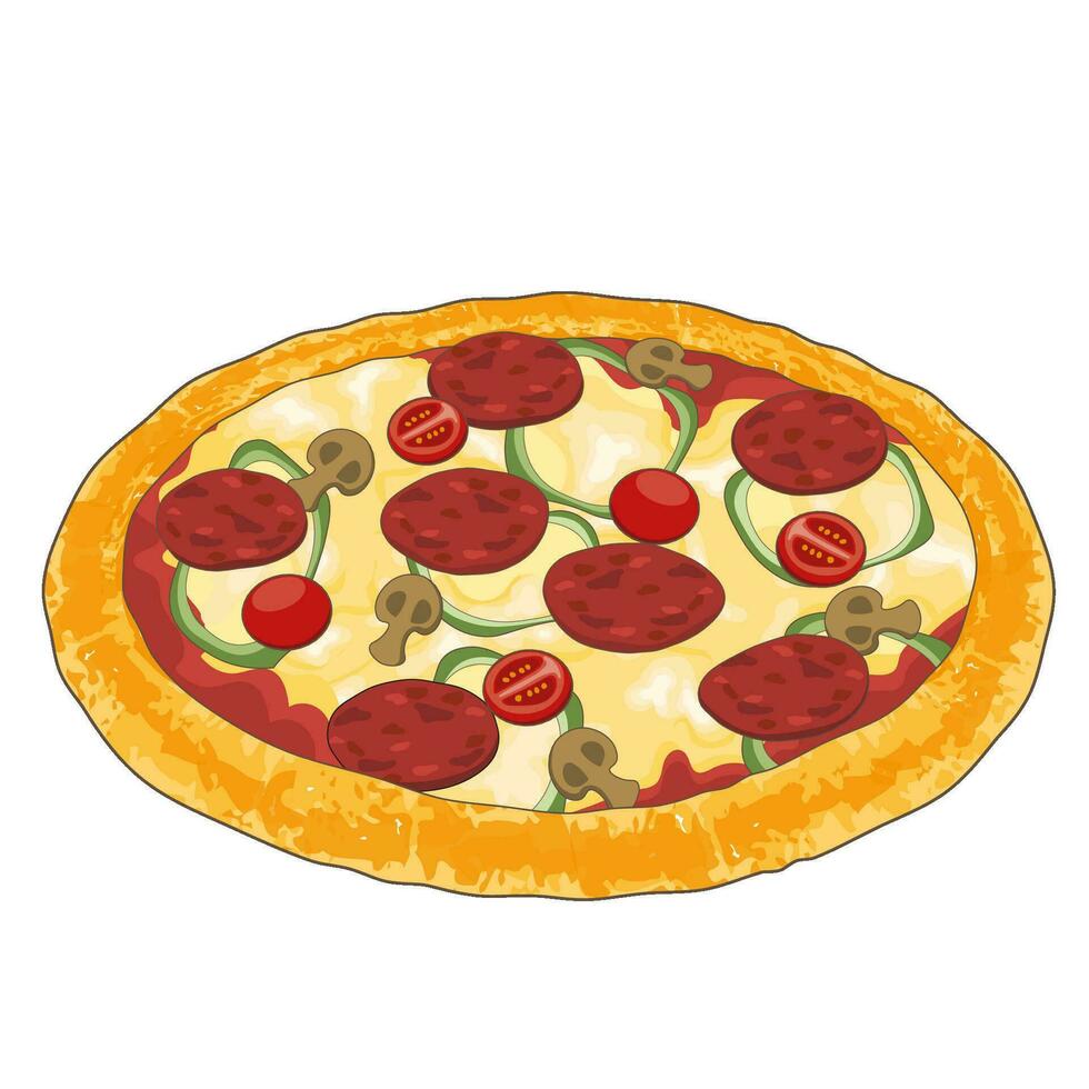 schattig kaas pizza illustratie vector Italiaans voedsel