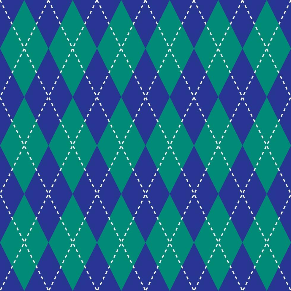 marine blauw en groen kleur argyle patroon. argyle vector patroon. argyle patroon. naadloos meetkundig patroon voor kleding, omhulsel papier, achtergrond, achtergrond, geschenk kaart, trui.