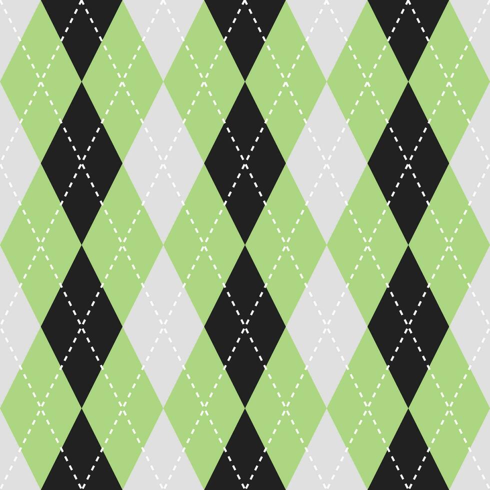 zwart en licht groen kleur argyle patroon. argyle vector patroon. argyle patroon. naadloos meetkundig patroon voor kleding, omhulsel papier, achtergrond, achtergrond, geschenk kaart, trui.