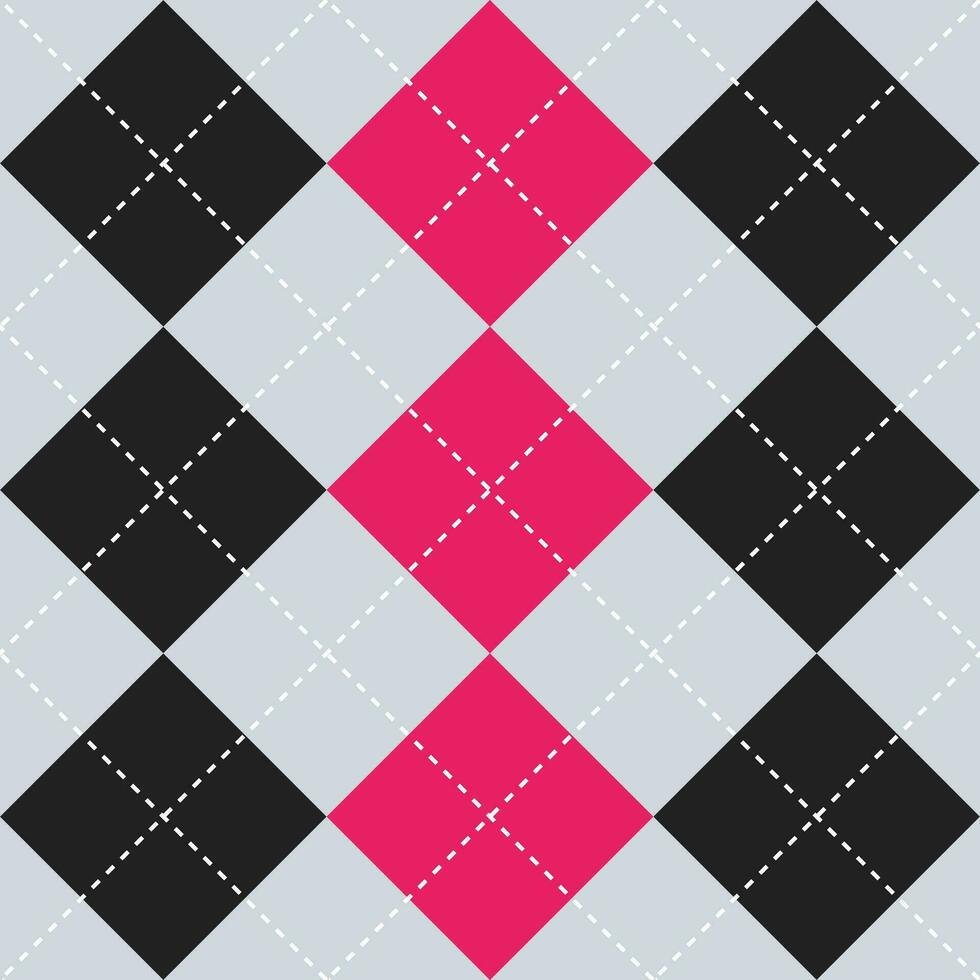 zwart en roze kleur argyle patroon. argyle vector patroon. argyle patroon. naadloos meetkundig patroon voor kleding, omhulsel papier, achtergrond, achtergrond, geschenk kaart, trui.