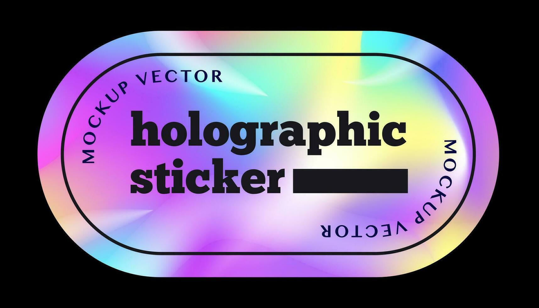 holografische sticker kleurrijk modern stijl vector