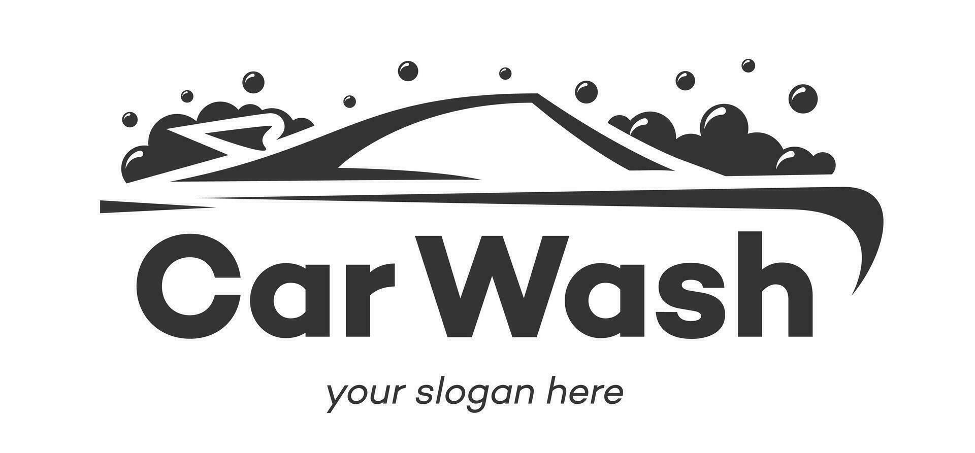 auto wassen logotype zwart kleur vlak stijl vector