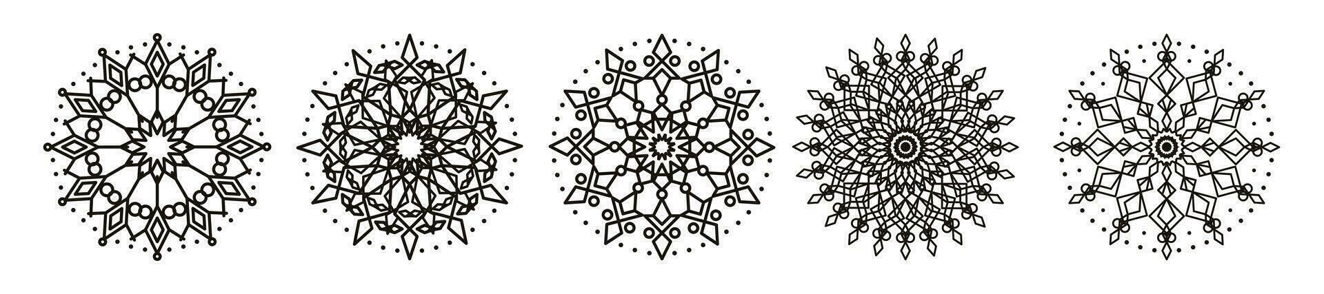 mandala sjabloon zwart kleur lijn stijl vector