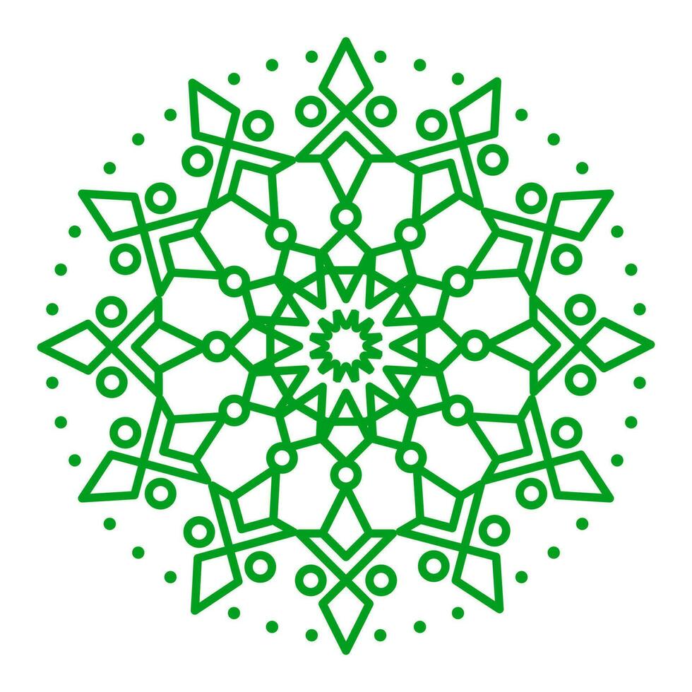 mandala sjabloon groen kleur lijn stijl vector