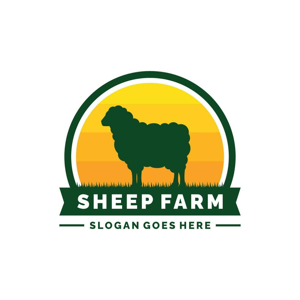 schapen boerderij logo ontwerp vector. vee logo vector