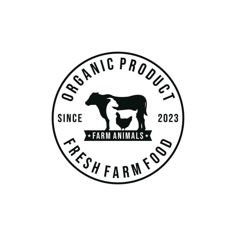 boerderij dieren logo ontwerp vector. vee logo vector