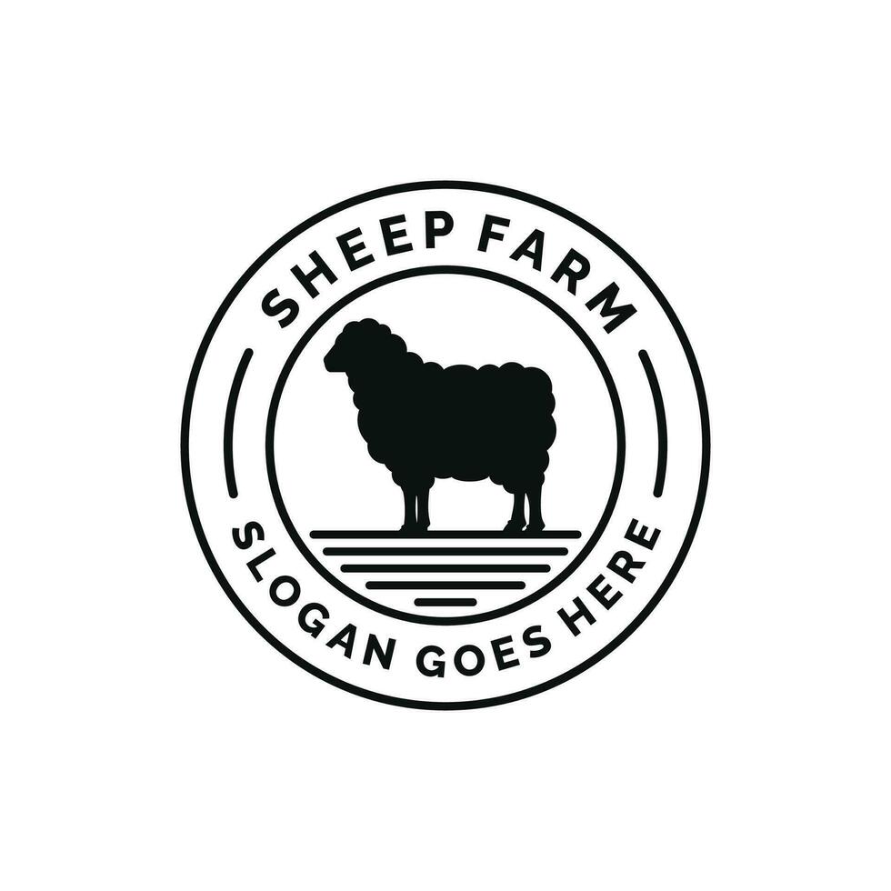 schapen boerderij logo ontwerp vector. vee logo vector