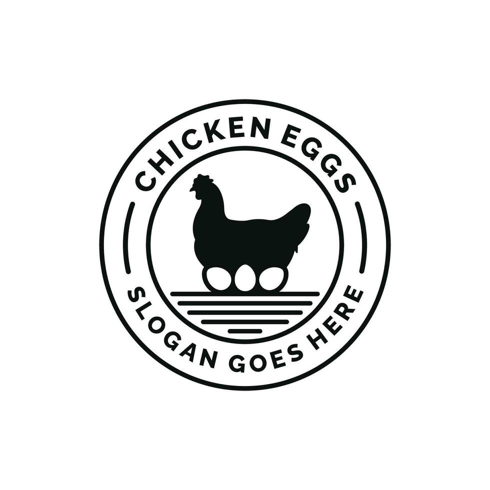 kip eieren boerderij logo ontwerp vector