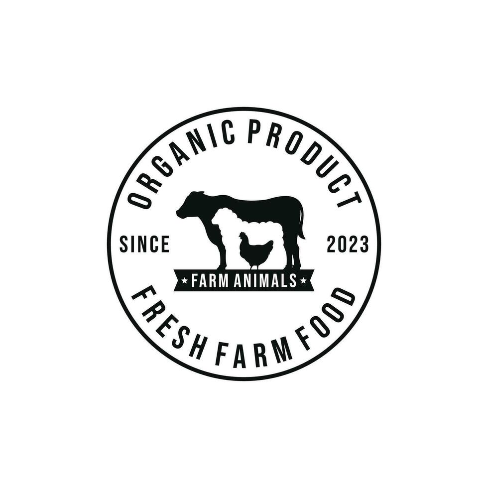 boerderij dieren logo ontwerp vector. vee logo vector