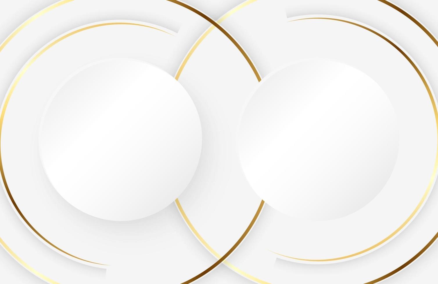 moderne witte achtergrond met glanzend gouden cirkelelement abstract licht zilver schoon oppervlak vector