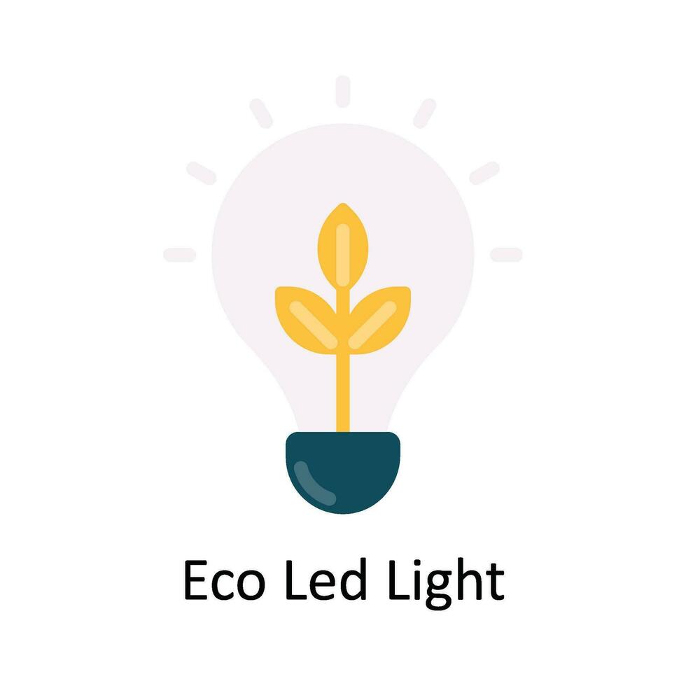 eco LED licht vector vlak icoon ontwerp illustratie. natuur en ecologie symbool Aan wit achtergrond eps 10 het dossier