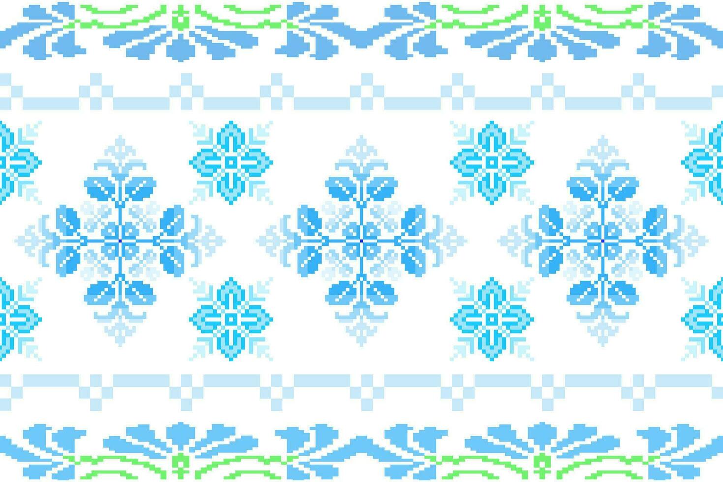 bloemen kruis steek borduurwerk Aan wit achtergrond.geometrisch etnisch oosters naadloos patroon traditioneel.azteken stijl abstract vector illustratie.ontwerp voor textuur, stof, kleding, verpakking, sarong.