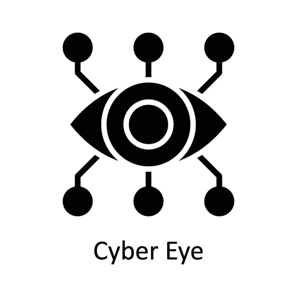 cyber oog vector solide icoon ontwerp illustratie. digitaal afzet symbool Aan wit achtergrond eps 10 het dossier