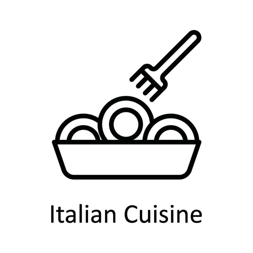 Italiaans keuken vector schets icoon ontwerp illustratie. voedsel en drankjes symbool Aan wit achtergrond eps 10 het dossier