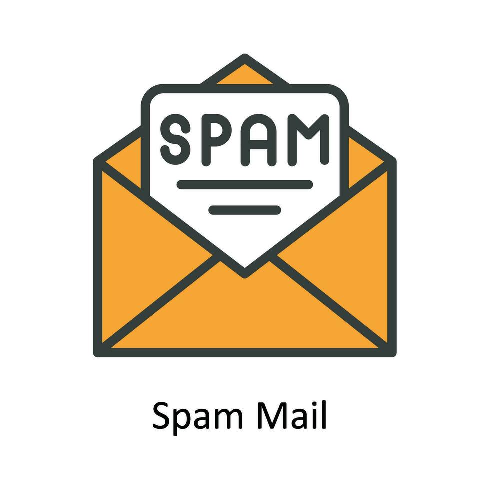 spam mail vector vullen schets icoon ontwerp illustratie. cyber veiligheid symbool Aan wit achtergrond eps 10 het dossier