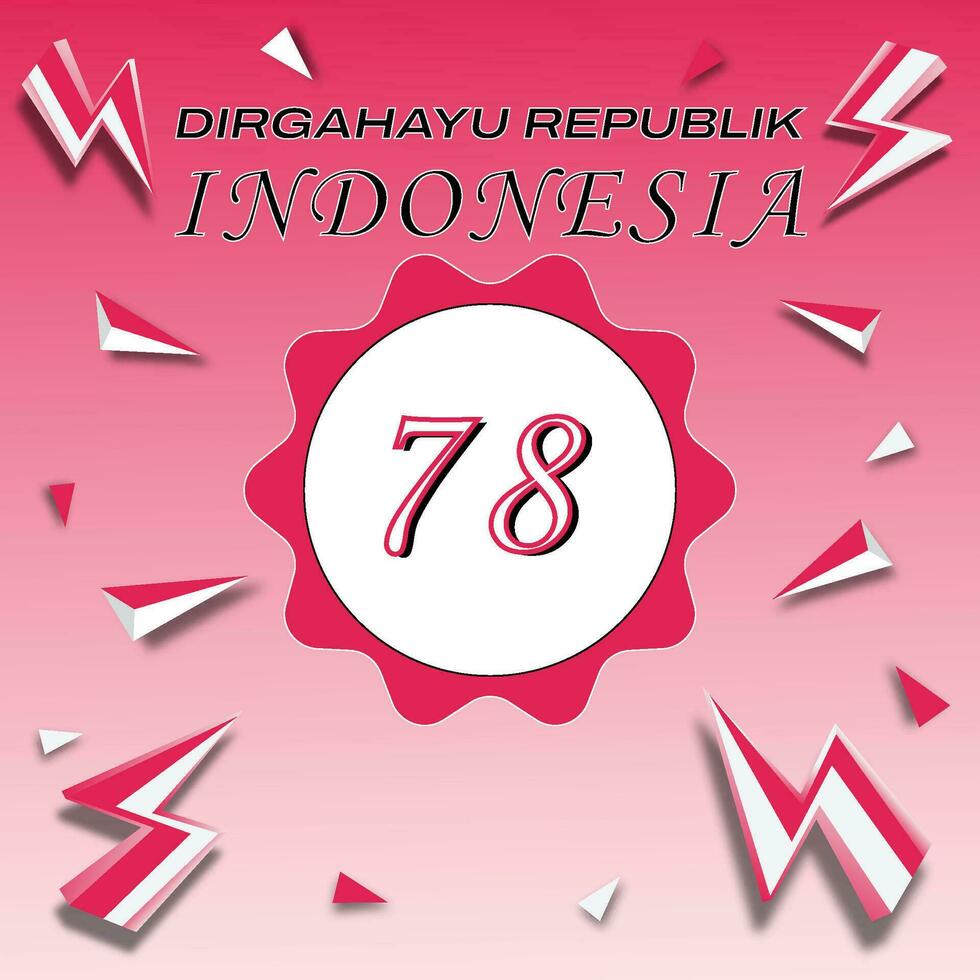 gelukkig 78ste republiek Indonesië vector