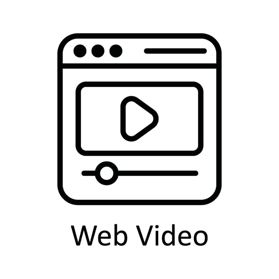 web video vector schets icoon ontwerp illustratie. multimedia symbool Aan wit achtergrond eps 10 het dossier