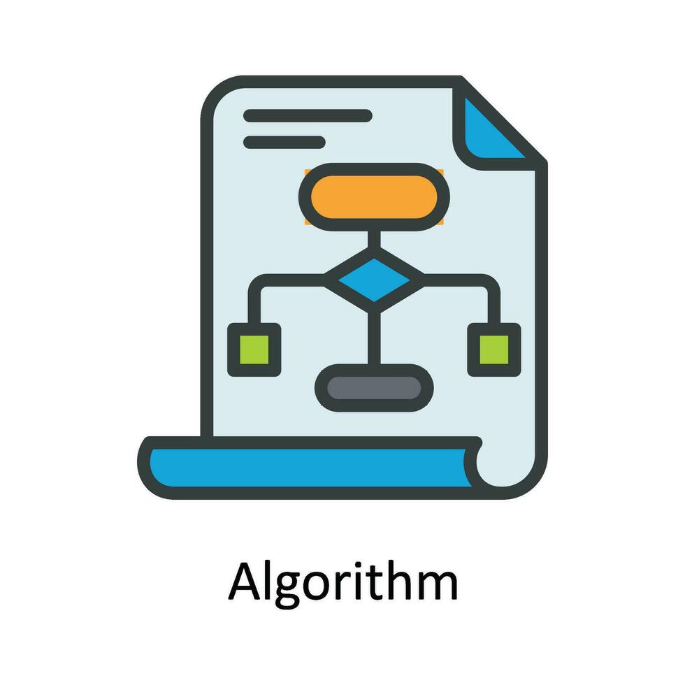 algoritme vector vullen schets icoon ontwerp illustratie. netwerk en communicatie symbool Aan wit achtergrond eps 10 het dossier