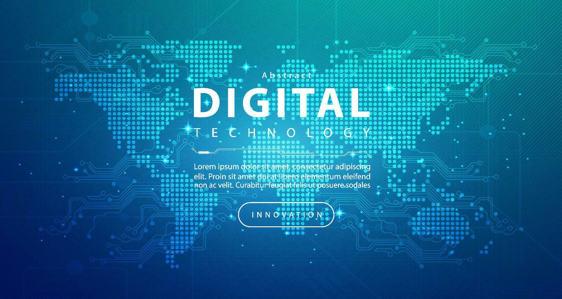 abstract digitaal gegevens kaart technologie futuristische blauw groen achtergrond, cyber wetenschap techniek, innovatie communicatie toekomst, ai groot gegevens, internet netwerk verbinding, wolk hi-tech illustratie vector