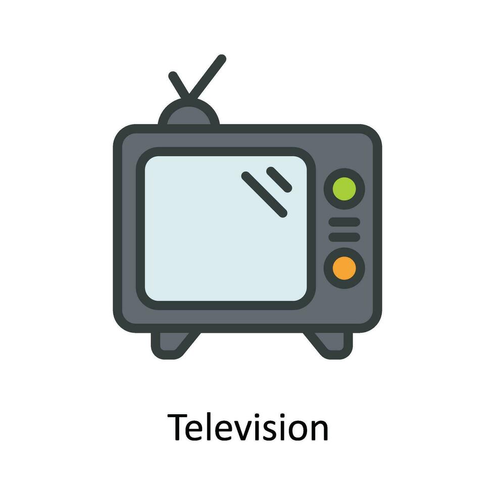 televisie vector vullen schets icoon ontwerp illustratie. netwerk en communicatie symbool Aan wit achtergrond eps 10 het dossier